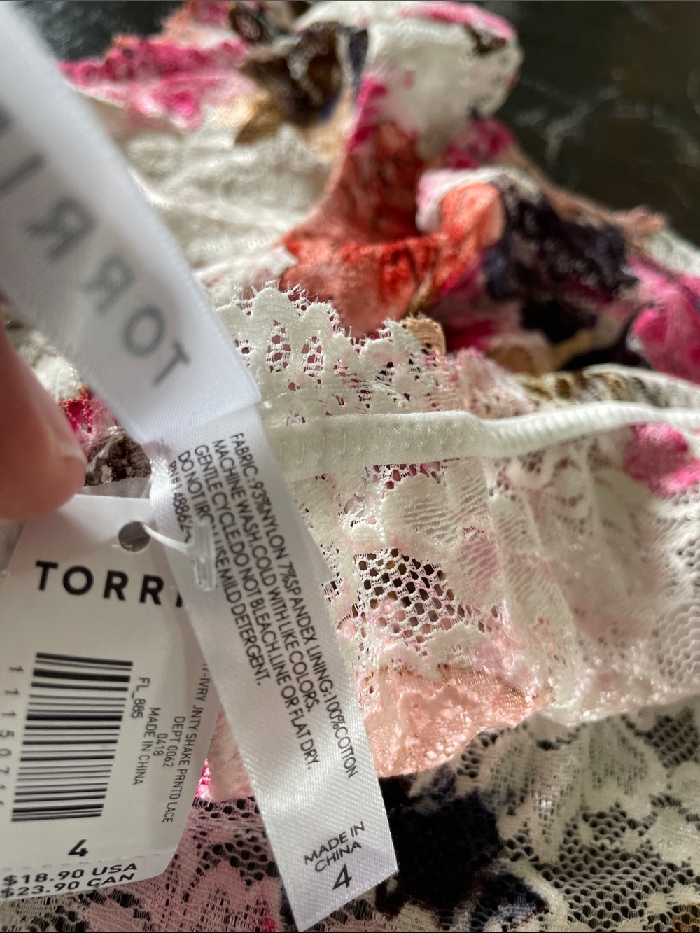 NWT- Torrid Floral Lace Cheeky Panty - 4x - Picture 5 of 6